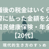 退職後の税金はいくら？実際に払った金額を公開【国民健康保険・年金】【20代】